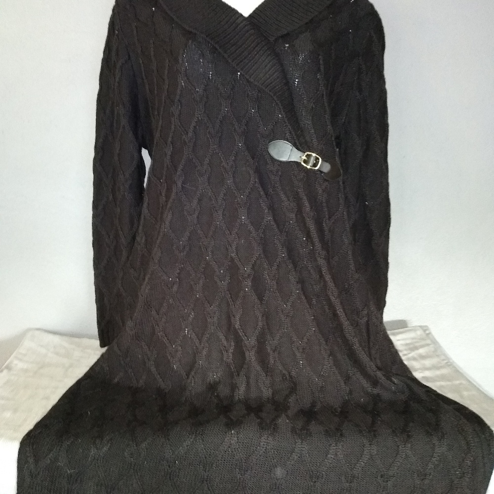 Black XL CALVIN KLEIN Knitted Sweater Dress